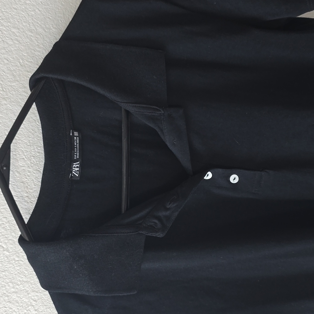 Zara Black Short Sleeve Shirt Large - Picture 2 of 4